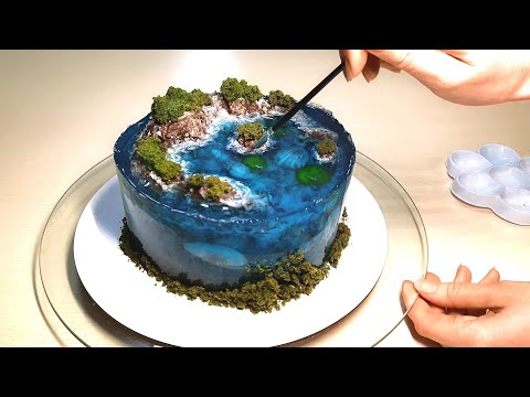 Видео: Торт Острів, торт Океан, Island cake, Ocean cakes, Pastel de Isla