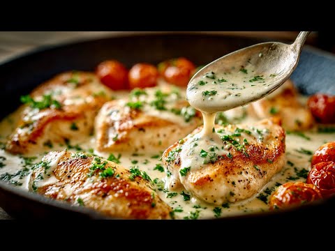 Видео: Этот Хрустящий Курица в Кремовом Чесночном Соусе готова за 5 минут!
