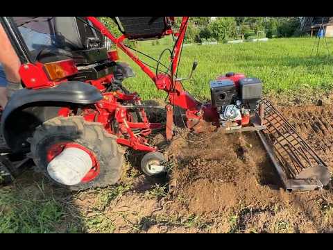 Видео: МиниМТЗ - Фрезерное Выравнивающее Приспособление(стоунбурьер).Уникальная навеска для минитрактора #2