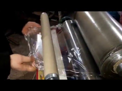 Видео: Машина для перемотки стрейч пленки в малые рулоны