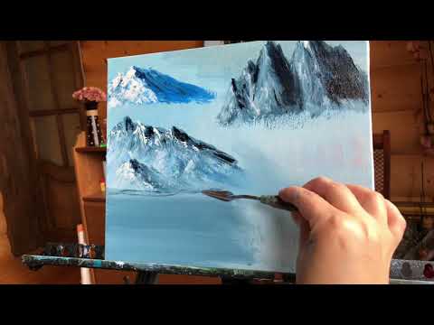 Видео: Как нарисовать реалистичные горы маслом//мастер-класс #art #easyart #intuitive #masterclass