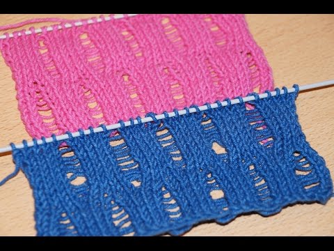 Видео: Вязание спицами. Узор со спущенными петлями ///   Knitting for beginners.