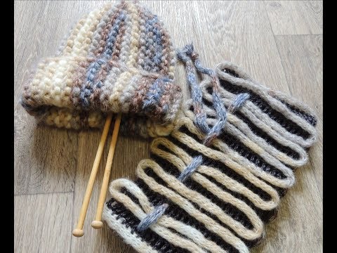 Видео: Пара для монголки - снуд в интересной технике.