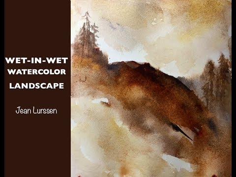 Видео: Акварель — рисование пейзажа по-мокрому