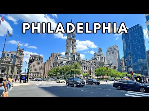 Видео: Жизнь в Филадельфии, штат Пенсильвания, США - Пешая прогулка по центру Филадельфии в формате 4K