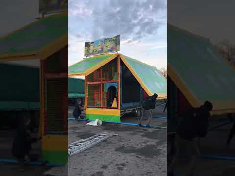 Видео: Сборка мобильного лабиринта , батута на прицепе!!