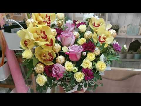 Видео: #Флористика Композиция с орхидеей и конфетами.Флористика.Floristry