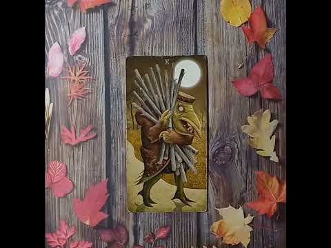 Видео: Для начинающих .Таро безумной луны .Десятка Жезлов