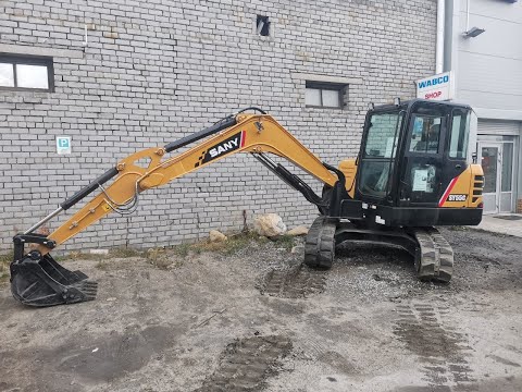 Видео: Китайский не значит плохой. Миниэкскаватор SANY SY55C.