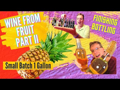 Видео: Как сделать вино из фруктов — ананасовое вино — вино небольшой партии, часть II — отделка и розлив