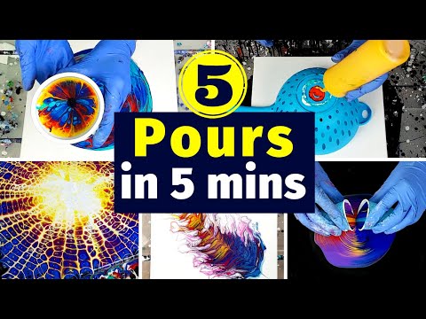 Видео: 5 ОБАЛДЕННЫХ Акриловых Заливок за 5 Минут - Подборка Новых Техник в Стиле Жидкий Акрил🤩