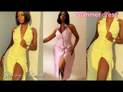 Видео: Разборный воротник | Как сшить платье-бюстье с вырезом-халтером и вырезом-халтер без разреза