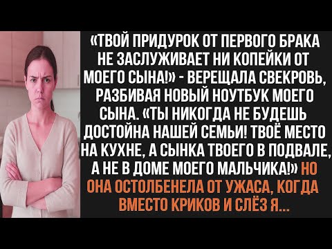 Видео: «Твой придурок от первого брака не заслуживает ни копейки!» — свекровь разбила ноутбук моего сына...