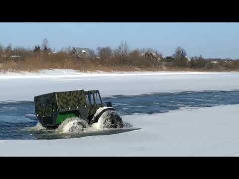 Видео: Вездеход ТДН мосты УАЗ - последнее купание этой зимой