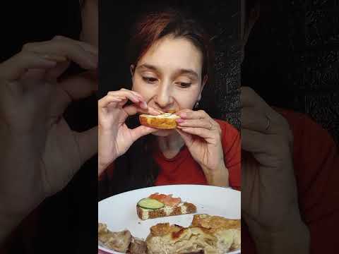 Видео: МУКБАНГ📍БРУСКЕТТА С ГРУШЕЙ И КРАСНОЙ РЫБОЙ😱📍МЯСО КУРЕЙ 