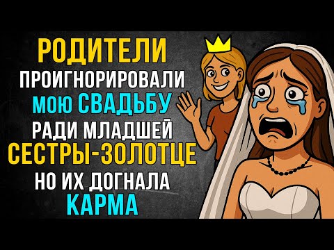 Видео: Родители Не ЯВИЛИСЬ на Мою Свадьбу в Угоду Моей СЕСТРЫ-ЗОЛОТЦЕ - Но Их догнала КАРМА!