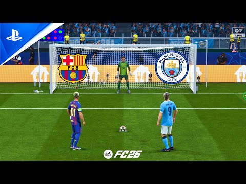 Видео: ФК Барселона против Манчестер Сити | ФИНАЛ ЛЧ | Ямал vs Хааланд | FC 26: Серия пенальти — PS5