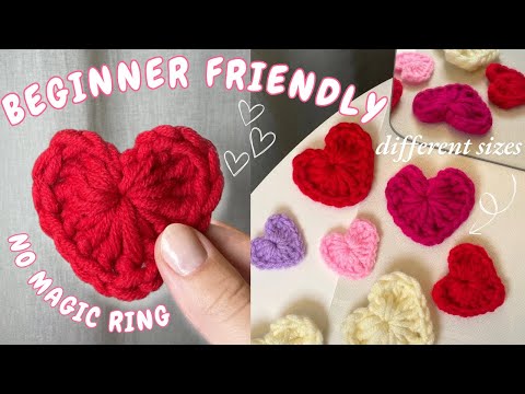 Видео: Как связать крючком сердце без волшебного кольца (для начинающих + быстро)