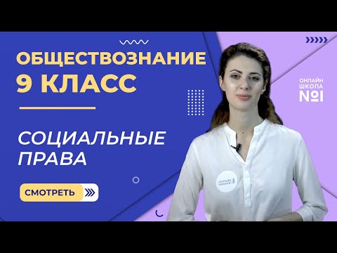 Видео: Социальные права. Видеоурок 21. Обществознание  9 класс.