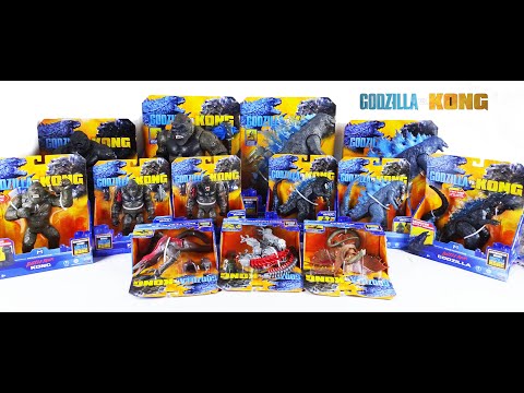 Видео: Очень много Годзилл против Конга от Playmates toys. Сравнение игрушек