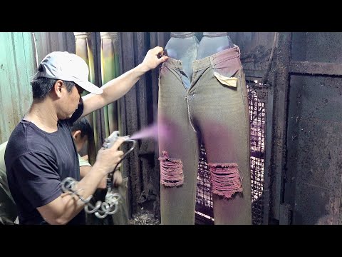 Видео: Как вьетнамская джинсовая фабрика производит тысячи джинсовых брюк. Процесс производства джинсов