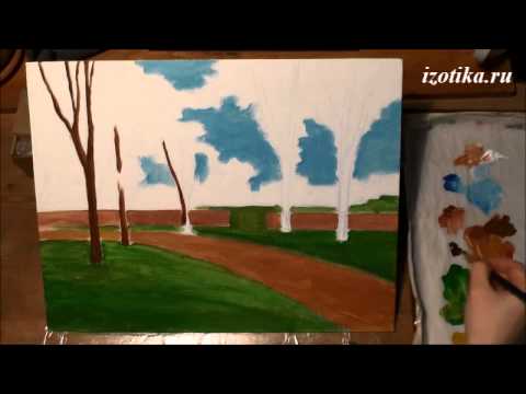 Видео: Парк в технике импрессионизма. Масло. Часть 1