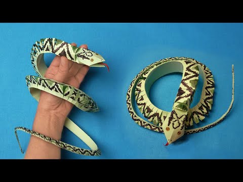 Видео: Как сделать змею из бумаги. DIY. How to Make a Paper Snake