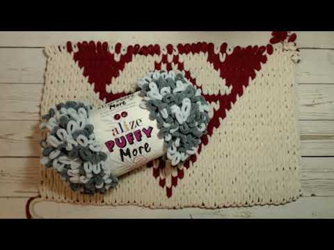 Видео: 85- Как вязать из пряжи Ализе Пуффи Мор (Alize Puffy More).