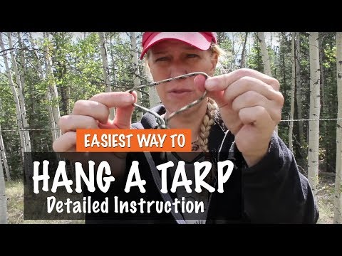 Видео: Самый простой способ повесить брезент — Занятия по жизни в дикой природе для женщин — Простые инс...