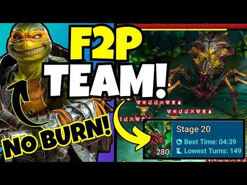 Видео: *БЕЗ СГОРАТЕЛЯ* - Бесплатная команда SPIDER 20!!! [Рейд: Shadow Legends]