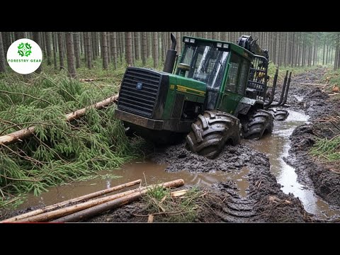 Видео: Невероятные моменты, когда трактор застрял в грязи. Экстремально тяжёлое оборудование выходит из ...