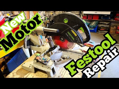 Видео: Ремонт торцовочной пилы Festool KS120EB со сгоревшим двигателем. Комплект для модернизации.