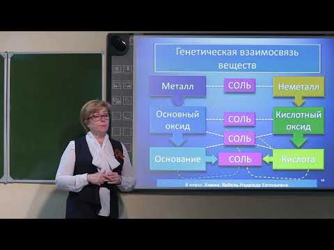 Видео: 8 класс.  Химия.  Генетическая связь между классами неорганических соединений