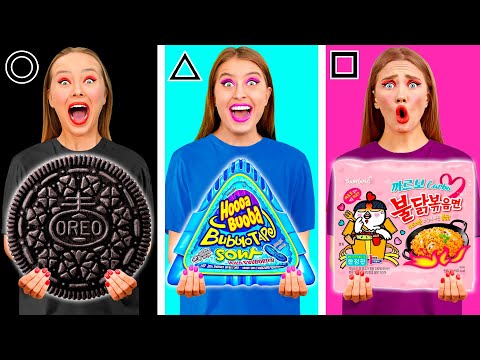Видео: Геометрический Челлендж с Едой | Эпичная Битва с Едой с BaRaDa Best