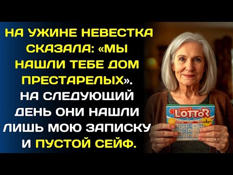 Видео: "Завтра едешь в дом престарелых" - улыбнулась невестка. Наутро я исчезла, оставив им пустой сейф…