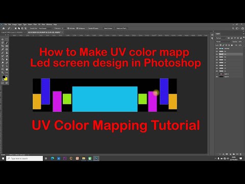 Видео: Как создать дизайн светодиодного экрана с УФ-картой цвета в Photoshop. Урок по УФ-карте цвета.