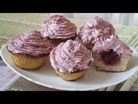 Видео: Капкейки. Кокосовые капкейки с вишнёвой начинкой. Выпечка для диабетика