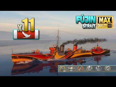 Видео: эсминец Fūjin: уничтожено 11 сенсационных кораблей - World of Warships