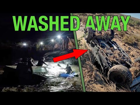 Видео: Джипы смыло наводнением