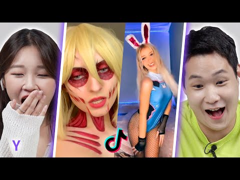 Видео: Корейский парень и девушка реагируют на "косплей" в TikTok | Y
