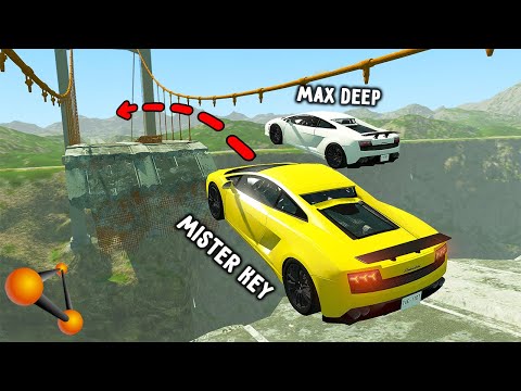 Видео: ПРЫЖКИ через ОБРЫВ СМЕРТИ! КТО ПЕРЕЛЕТИТ, А КТО РАЗОБЬЁТСЯ? - BeamNG.drive Online (BeamMP)
