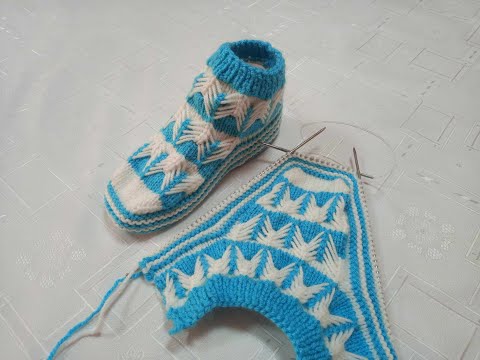 Видео: Плетени Терлици #126 (Knitted Slippers) (Тапочки спицами) (Patik) (Pantufas passo a passo)