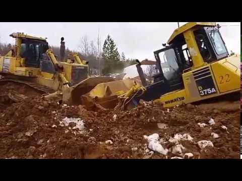 Видео: Бульдозер komatsu 375 попал в линзу