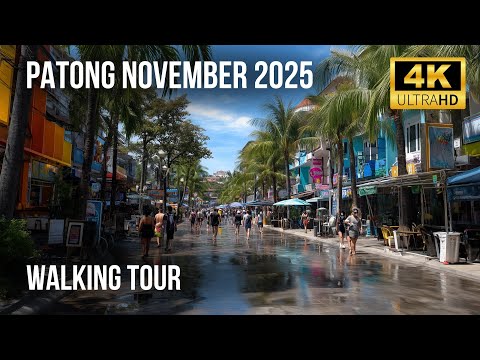 Видео: Ноябрь 2025: Прогулка по Пхукету 🇹🇭 | Пляж Патонг и улица Бангла | 4K Дневная Прогулка