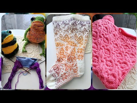 Видео: С горя начала вязать третью Жабку 🐸🧶Довязала гольфы с бабочками 🦋