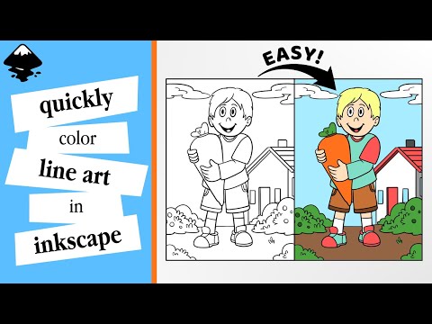 Видео: Быстро и легко добавляйте цвет к штриховому рисунку в Inkscape