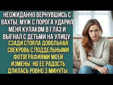 Видео: Вернувшись с вахты, муж с порога ударил меня кулаком в глаз и выгнал с детьми, на улицу..