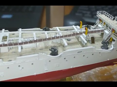 Видео: Крейсер Варяг Звезда 1/350. Часть 8.  Работа над центральной частью модели