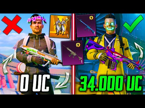 Видео: 😱ААА, ШОК! НИКОГДА не ДОНАТИЛ и ПРОКАЧАЛ АККАУНТ на 34000 UC В PUBG MOBILE! ВЫБИЛ ВСЁ В ПУБГ МОБАЙЛ!