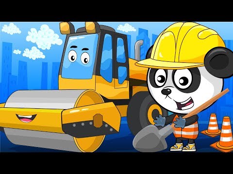 Видео: Подъемный Кран и Каток На Стройке - Мультики Про Машинки - Для Детей
